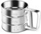 Stainless Steel Flour Sifter Shaker, Semi Automatic Hand Held Flour Sieve Powder Hand Screened Sugar Icing Mesh Sieve Kitchen Baking Tools Cake Utensils
