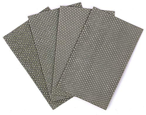 4 pièces papier de verre de polissage diamant feuille de ponçage abrasif électrolytique 90 * 55mm utilisation sèche humide outils de polissage de meulage, 400
