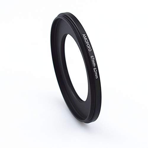 67 mm bis 62 mm Kamera-Filterring, kompatibel mit allen 67 mm Kameraobjektiven bis 62 mm UV-CPL-Filterzubehör, 67-62 mm Kamera-Step-Down-Ring