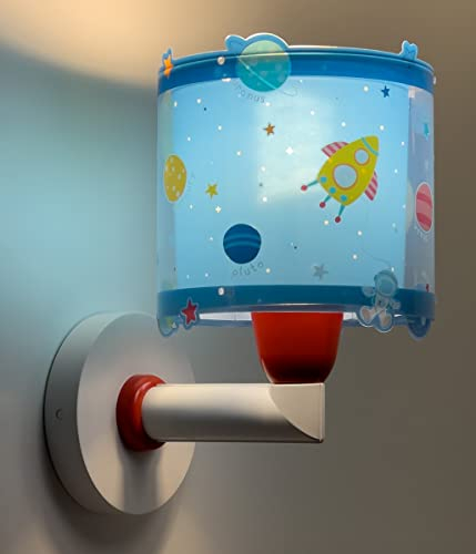Dalber kinder Wandlampe, Kinderlampe Wandleuchte Wolken Planets Planeten Sonnensystem 41349, kinder zimmer leuchte lampenschirm, Blau