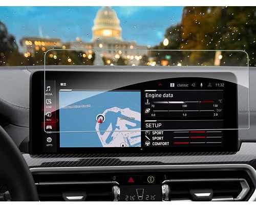 SHAOHAO Kompatibel mit BMW X3 G01 X4 G02 2022 2023 12,3-Zoll Auto Navigation Displayschutzfolie Kratzfest 9H Schutzfolie für gehärtetes Glas Transparent GPS Navi Schutzfolie bmw x3 g01 zubehör
