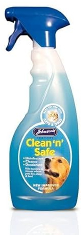 2 PACK JOHNSONS CLEAN 'N' SAFE FOR CATS & DOGS DISINFECTANT CLEANING SPRAY 500ML