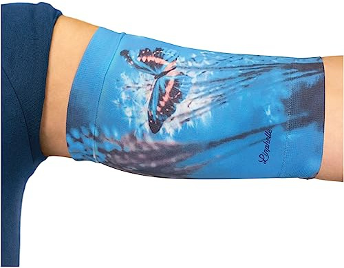 Linphelle PICC line Mikrofaser Coverpicc, Armkatheter-Abdeckband aus atmungsaktivem Design-Gewebe, Arm Sleeve ideal für PICCs, Blutzuckermessgerät und Tattoo-Abdeckung, Schmetterling, Größe S