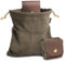 Futtertasche aus Leder, Leinen, faltbar, wasserabweisend, für Outdoor-Camping, Aufbewahrung, Falttasche, Pilzbeutel, Bushcraft-Gürtel, Zunder-Dump-Taschen für Reisen, Camping, Wandern, Grün ,