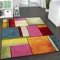 Paco Home Designer Teppich Kariert Trendig Bunt Meliert Eyecatcher Grün Blau Orange Pink, Grösse:240x330 cm