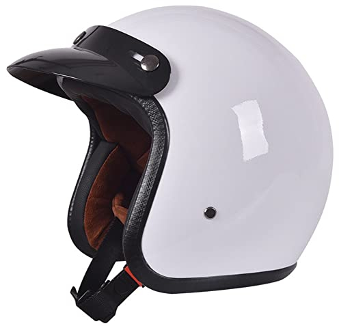 Jethelm Mit Niedrigem Profil – Brain-Cap · Motorrad-Retro-Halbhelm Für Männer Und Frauen Roller-Scooter-Mofa-Helm DOT-Zugelassener Vintage-Mopedhelm. Blau, Schwarz 4,M=55-56CM