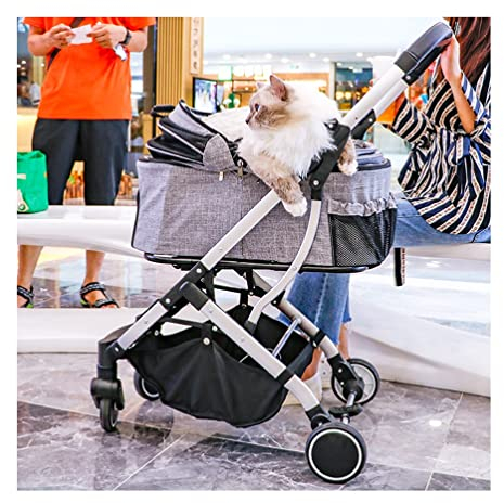 Hundewagen Hundebuggy Katzen-Hundekinderwagen, Einfach Faltbarer Luxus-Jogging-Kinderwagen Für Haustiere, Haustier-Reisesystem Bis Zu 15 Kg