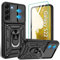 Jshru Samsung S22 Case with Screen Protector,S22 8FT Military Grade Anti-Scratch and Shockproof Cover,[Camera Protection] and Ring Kickstand Case for Samsung Galaxy S22 5G,Black