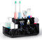 Support de Brosse à Dents, Détachable Organiseur de Salle de Bain, 5 Compartiments de Rangement Multifonctionnel pour Maquillage, Papeterie, Crayon, Dentifrice, Brosse à Dents, Rasoir, marbre Noir