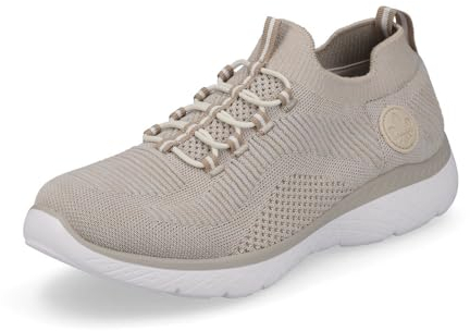 Rieker Damen Low-Top Sneaker M5074, Frauen Halbschuhe,Strassenschuhe,Sportschuhe,Freizeitschuhe,Turnschuhe,Laufschuhe,beige (64),37 EU / 4 UK