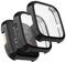 AK 3 Stück Schutzhülle für Fitbit Versa 2 Hülle, PC Hard Hülle mit Hartglas Displayschutz für Fitbit Versa 2 (Schwarz x 3)