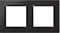 SIMON - Marco Interruptor de Pared, 2 Elementos, Compatible con Mecanismos Simon 10, Apto para Interiores, Fácil de Montar, Compatible con Pulsador, Comitador y Enchufe Schuko, Color Negro