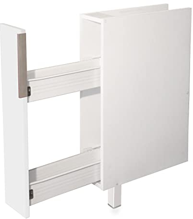 BERLIOZ CREATIONS CE15BBM Küchenunterschrank mit Gewürzregal, matt, 15 x 52 x 83 cm, Weiß
