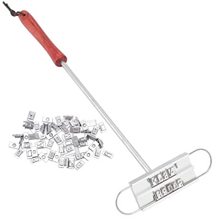 BBQ Branding Iron Stainless Steel Steak Branding Iron with Changeable Letters DIY Steak Names Press Tool for Grilling Burgers Chicken Meat