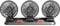 Riloer Ventilateur électrique de voiture 5 V/12 V/24 V, ventilateur de refroidissement portable pour voiture, ventilateur d'été à trois têtes, ventilateur de circulation d'air à rotation à 360°