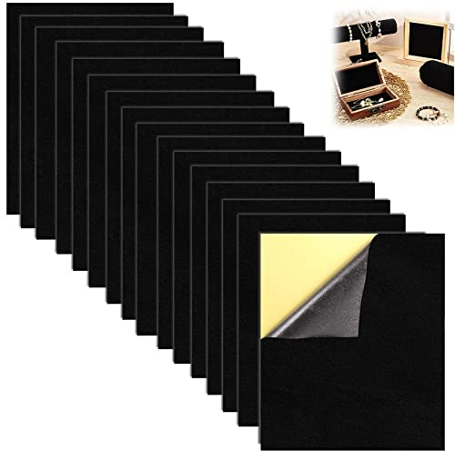 MFCGHXR 20 Pezzi Velluto Adesivo Nero 0,5 Mm diSpessore Teloni Autoadesivi Velluto Nero Adesivo Formato A4 (21 Cm X 30 Cm) perArtieMestieri
