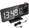 Hsthe Sea Réveil Projection pour Chambre à Coucher, réveil numérique avec Grand écran LED, Radio-réveil Port de Charge USB,de la température et de l'humidité