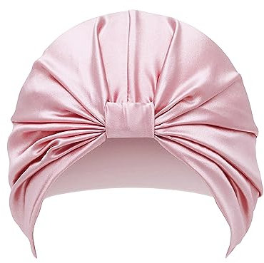 townssilk 100% Mulberry Silk Sleep Cap for Women, 16 Momme Silk Sleep Cap, Good for Hair, Protect Hair, Silk Sleep Cap,Popular Rosepink