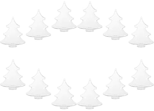 EXCEART 12 Stück DIY Durchsichtiger Befüllbarer Weihnachtsbaum-Kugel Aus Kunststoff Zum Basteln Hängedekorationen Weihnachtsanhänger Kugelkugeln Für Weihnachten Süßigkeiten Party