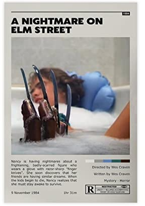Filmposter A Nightmare On Elm Street, Leinwand-Poster, Wandkunst, Dekor, Bild, Gemälde für Wohnzimmer, Schlafzimmer, Dekoration, ungerahmt, 30 x 45 cm