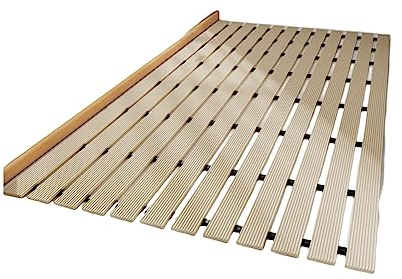 Bambus Badematte, Bambusmatte, Duschmatte rutschfeste Bodenmatte, rechteckiges Holz Teak Duschmatte | wasserdichte Matte | Innenbadematte | Outdoor Duschplattform (Gelb, 61 * 122)
