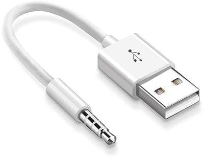 Mr. Gadget's Solutions USB to 3.5mm Jack Charger Sync Cable for iPod Shuffle 3rd/4th/5th Gen