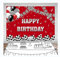 INRUI Schwarz-Weiß-Rennflagge Fotografie Hintergrund Rotes Thema Auto Happy Birthday Party Fotodekoration (1,5 x 0,9 m)