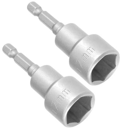 TOP-VIGOR 17mm Nut Setter Driver Drill Bit, 1/4 inch 65mm Hex Socket 2Pcs | Hex Shank Quick Change, Metric Nut Driver Set for Woodworking, Auto Repairing, Machine Maintenance