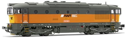 Rivarossi HR2928S AWT 4-achsige Diesellokomotive Baureihe D7537, orangegraue DCC-Lok – Diesel