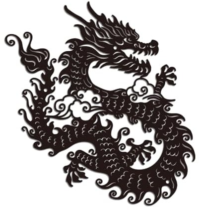 WADORN Wandkunst Metall Chinesischer Drache, Moderne Kunst Eisen Chinesischer Drache Wandkunst Dekor Für Zuhause Dekoration Für Die Veranda Badezimmer Büro, Chinesische Drachen