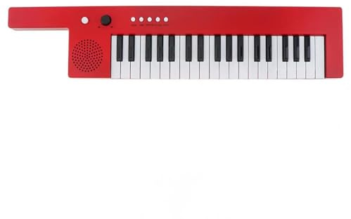 37 Keys Electronic Organ Mini Keyboard Piano With Strap & Microphone Musical 4 Tones 4 Rhythms(Red)