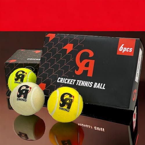 Crystal Sports CA Swing Tape Tennis Cricket Balls - (Pack of 6)