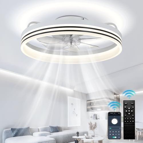 Cainjiazh ventiladores de techo con luces de montaje empotrado ventilador de techo con luces y LED de araña a distancia para el dormitorio Sala de niños Sala de estar