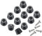 sourcing map 24pcs Rubber Feet Bumpers Buffer Non-Slip Rubber Feet Pad with 3mm Screws for Cutting Board, Cutting Board Feet, Cutting Board Rubber Feet (Black, 0.4H x 0.6D)