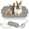 Bac Litiere Lapin, Animal Toilette, 27 * 18.8 * 4cm Bac à litière pour Lapin, Bac à litière pour Petit Animal Toilette, Entraîneur de Pot Utilisation en Cage, Plateau avec Pelle pour Hamster