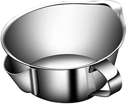 OFFSCH Tazón Separador De Grasa y Aceite De Acero Inoxidable Con Filtro Taza Colador Para Cocina Utensilio Para Separar Aceite y Grasa Sopas Mango Ergonómico Resistente Al Calor Apto Para
