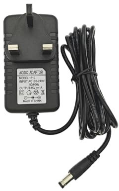 JZK 15V 1A charger power supply replacement, 15 volt AC to DC power adapter, wall charger plug for litter-robot and more 15V devices