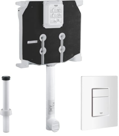 Cassetta di scarico ad incasso completa con placca BIANCA e canotto per sanitari bagno GROHE 38863000 38732SH0