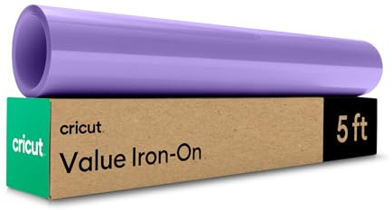 Cricut HTV Heat Transfer Vinyl | 1.5 m | Lilac | Iron-On HTV Vinyl for Fabric, Perfect for Custom T-Shirts & DIY Clothing