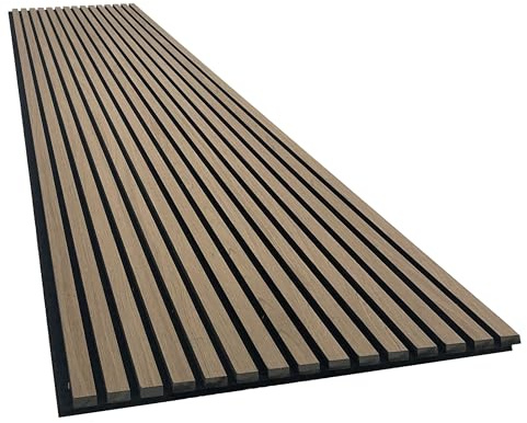 Akustikpaneel in Black Walnut - 2700x600 mm - mit PET-Filz - 1 Stück | Für großflächige Wandverkleidung und bessere Raumakustik, 2700x600 mm, 1 Stück, Holzfurnier, Black Walnut
