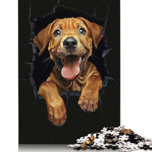 Rhodesian Ridgeback-Puzzle, 500 Teile, quadratisches Puzzle für Erwachsene, Holzpuzzles, einzigartige Herausforderungsspiele, 500 Teile (52 x 38 cm)