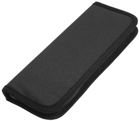Pinseltasche aus Oxford Stoff mit Reißverschluss, Schwarz, 10 Stück | Einzelne Stiftfächer, Wasserabweisend Verarbeitet, Kompakt für Schule und Atelier