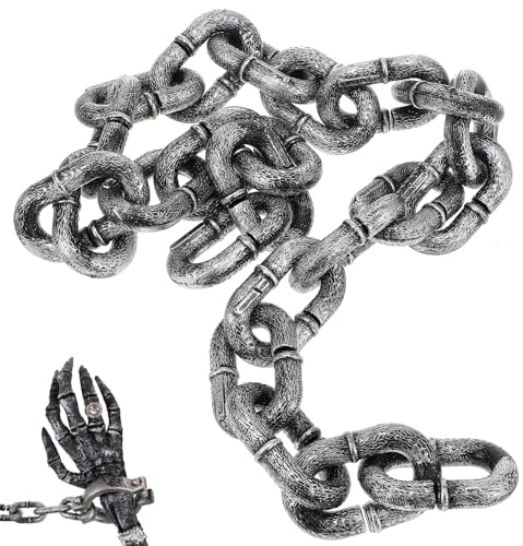 Abaodam 1m Halloween Plastic Barrier Chain Decorative Simulation Iron Chain for Costume Party Props and Stage Accessories