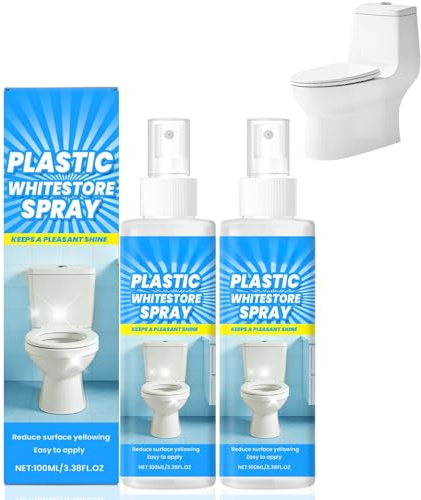 2 * 100ML Heavy Duty Toilet Stain Remover & Plastic Cleaner,Fast Acting Paint & Yellowing Remover for Stubborn Stains,Restores whi/teness to Toilet Seats,Air Conditioners & Household Appliances