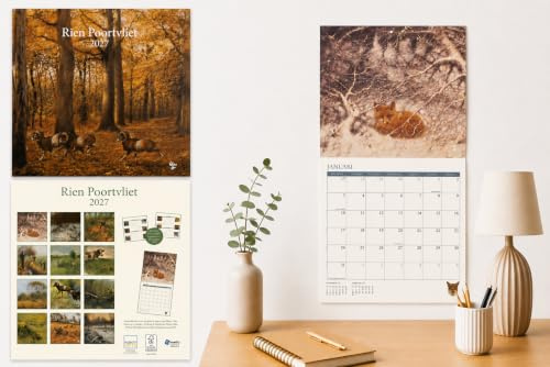 Kalender 2027 - Wandkalender Rien Poortvliet Natur - Monatskalender - 16 Monate - 30 x 30 cm