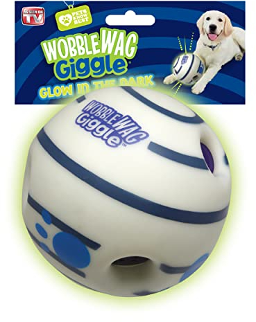 Wobble Wag Giggle Ball, interaktives Hundespielzeug, witziges Kichern, wenn gerollt oder geschüttelt, Haustiere wissen am besten, wie im Fernsehen gesehen, Glow in The Dark