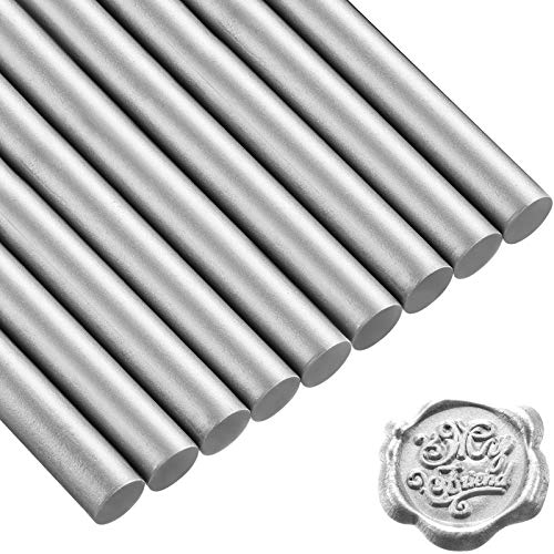 11 mm 15 Stücke Klebe Pistole Siegellack Wachs Sticks für Retro Vintage Wachs Siegel und Brief (Silber)
