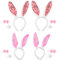 TAZEMAT 4 Sets Hasenohren Haarreif Plüsch Osterhasen Ohren Haarbänder Häschen Stirnband Rabbit Bunny Ears mit Fliege und Schwanz für Kinder Erwachsene für Ostern Party Cosplay Mottoparty Karneval