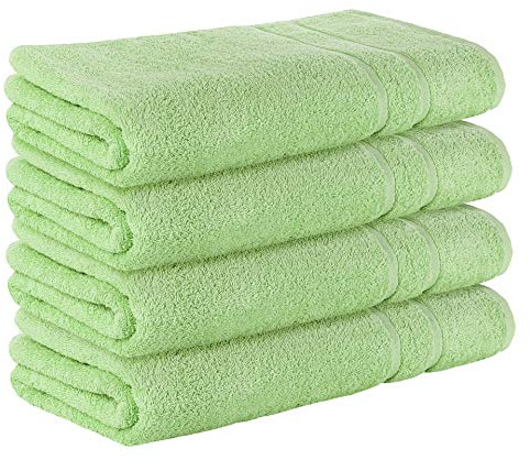 StickandShine 4er Set Premium Frottee Saunatuch 80x200 cm in hellgrün in 500g/m² aus 100% Baumwolle