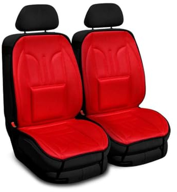 Saferide Autositzbezüge Universal Sitzauflage Autositzmatte Auto Sitzbezüge kompatibel mit Kia Rio Polyester Autoschonbezüge Rot Vorne 1+1